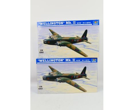 Trumpeter - two Trumpeter 1:48 scale boxed model kits of Wellington Mk.III No.02823. The contents appear to be mint with part