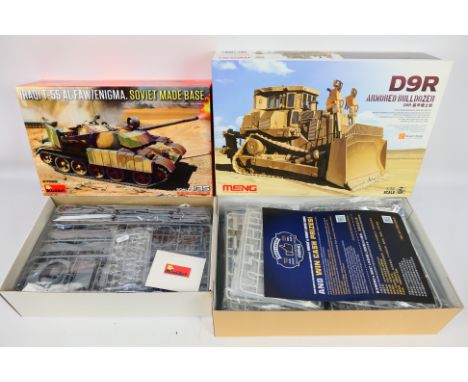 Miniart - Meng - Two boxed 1:35 scale model kits comprising Meng D9R Armored Bulldozer Stegosaurus Series No.SS-002, and Mini