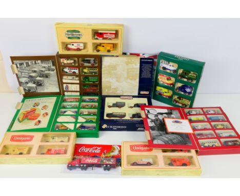 Lledo, Mattel, Oxford - Eight boxed collections of approximately 50 diecast vehicles to include: Lledo (Unigate and Days Gone