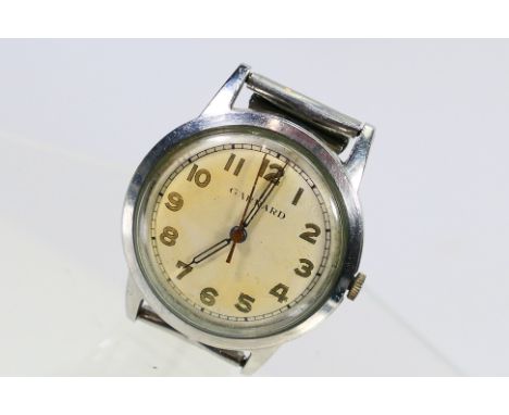 A gentleman's stainless steel cased wristwatch, the dial signed Garrard with Arabic numerals, 33mm (d) case, circa 1960's, on