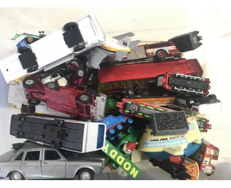 A Box Containing Diecast Vehicles including Thomas the Tank Engine. Noddy. Corgi. Matchbox etc.