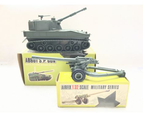 2 x Airfix 1:32 Scale Military Series. A 105 mm Gun and a Abbot S.P. Gun both boxed.