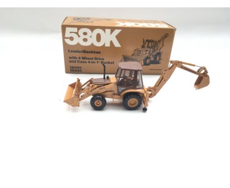 CASE 580K Loader/Backhoe with 4 Wheel Drive and Case 4 in 1 Bucket.1:35 scale model.