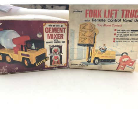 A Palitoy Fork lift Truck And a Palitoy Cement Mixer Both Boxed.