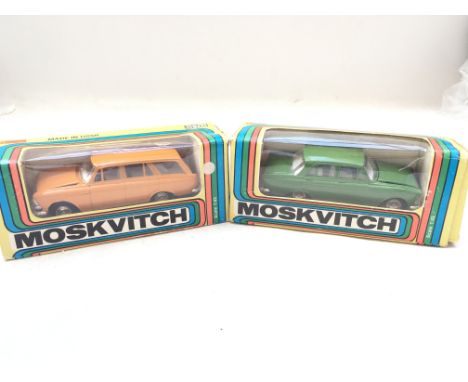 2 X Russian Moskvitch Die cast Vehicles. scale 1/43 both boxed.