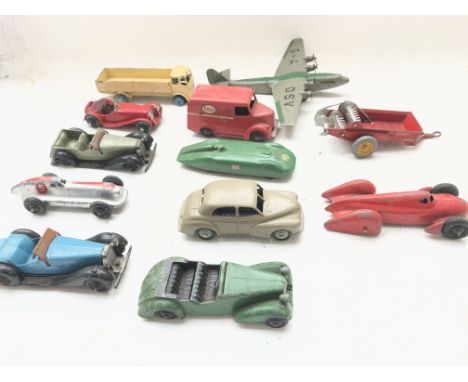 A collection of Vintage Play-worn Dinky toys.