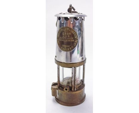 A  Type GR6S Safety Lamp by The Protector Lamp &amp; Lighting Co Ltd, Eccles:. 26cm high.