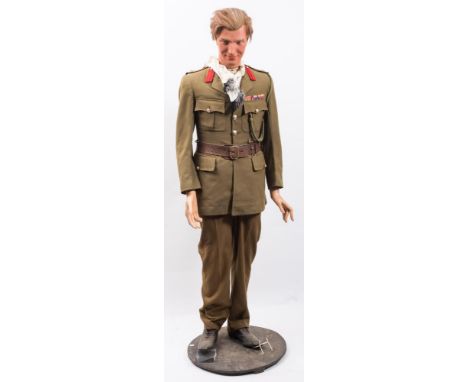 An Edwardian wax headed mannequin in later ERII army uniform:..