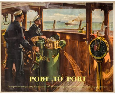 After Terrane Cuneo. BR(S) lithograph poster 'Port to Port':,  printed by Waterlow & Sons ,London, 101 x 126cm, (rolled and c