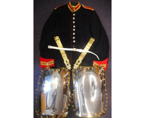 A British Army Household Cavalry other ranks ceremonial cuirass: comprising front and backplates, with shoulder straps and wh