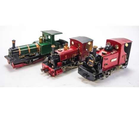 Bransch Lines OO/HO scale, two 0-4-0 tank locomotives:, together with a similar 0-4-2 locomotive, all hand painted in green a