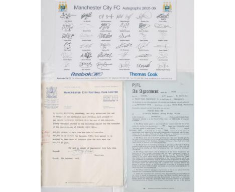 Francis Lee 1967-69 Manchester City Football Contract:, standard four page form made 9th October 1967 for two years with a st
