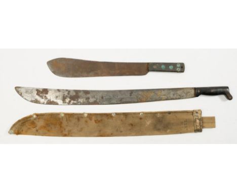 A WWII period USN MK 1 machete by Collins &amp; Son:, stamped to the blade as per title and dated 1942, together with canvas 