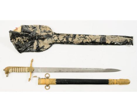 A George VI British Naval Regulation pattern dirk:, the acid etched blade with crown and 'GR' ciphers to one side and foul an