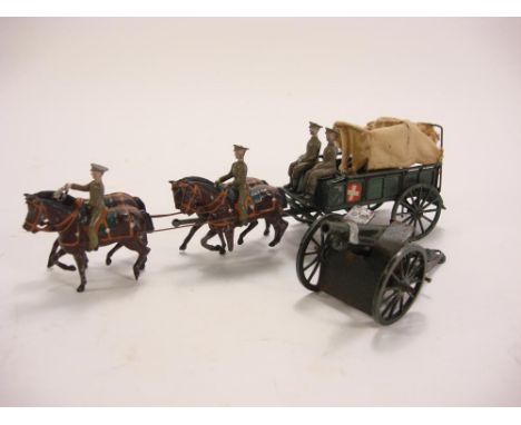 Britain's Set 1450 Royal Army Medical Corps Ambulance (1934 version):, comprising a team of four horse two outriders with whi