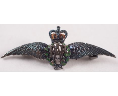 An enamel and marcasite RAF sweetheart brooch:.