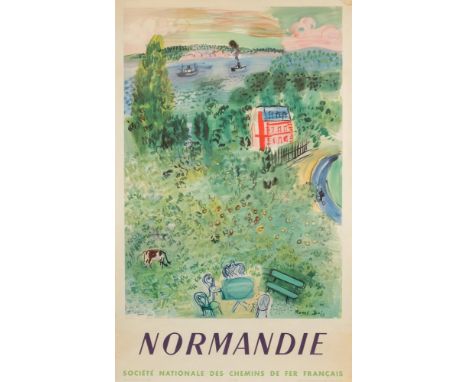 A mid 20th century French Railway lithograph poster 'Normandie':, after  by Raoul Dufy for SNCF No 77 , 1954, printed by De P