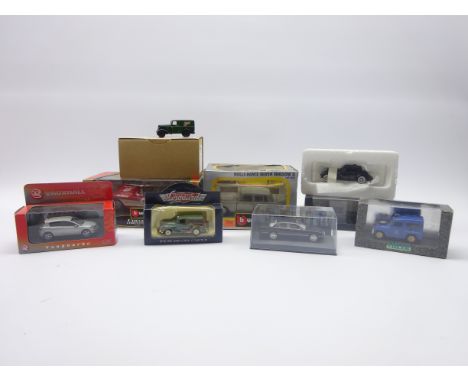 Two Bburago large scale die-cast models - Chevrolet Corvette and Rolls royce Silver Shadow II and seven other die-cast models