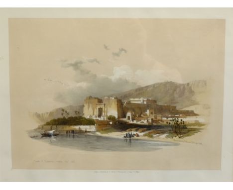 After David Roberts R.A. (British 1796 - 1864): Temple of Kalabsha, Nubia', 19th century coloured lithograph pub. F.G. Moon 1