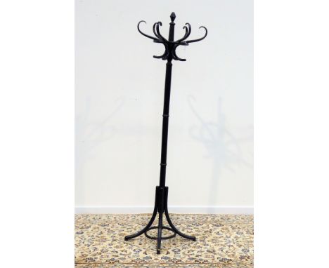 Vintage black painted bentwood hat and coat stand, H190cm Condition Report & Further Details Click here for further images, c