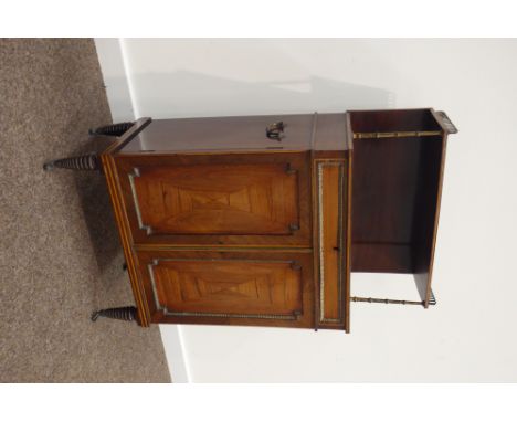 Small Regency rosewood chiffonier, galleried top tier supported by two turned gilt metal columns, rectangular top over drawer