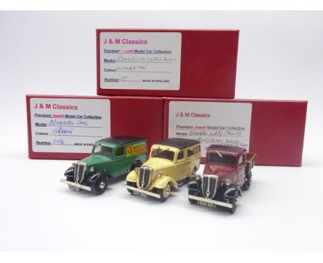 Three J.& M. Classics limited edition die-cast models - Bradford Utility Lite 4-door deluxe No.9, Bradford Pic-up lorry No.36