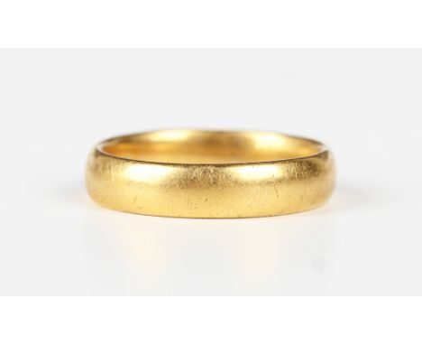 A 22ct gold wedding ring, London 1918, weight 6.2g, ring size approx N1/2.Buyer’s Premium 29.4% (including VAT @ 20%) of the 