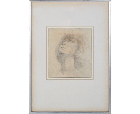 Norman Clark - 'Visionary Head', pencil, signed, inscribed and dated 1935 verso, 18cm x 15cm, within a silvered frame.Buyer’s