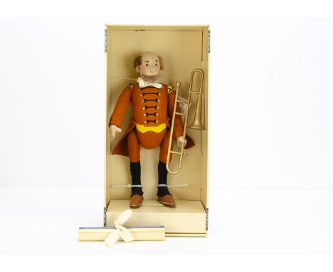 A Steiff limited edition Replica Musician Brown 1911, with trombone, 304 of 1200, in original box with certificate, 1996 
