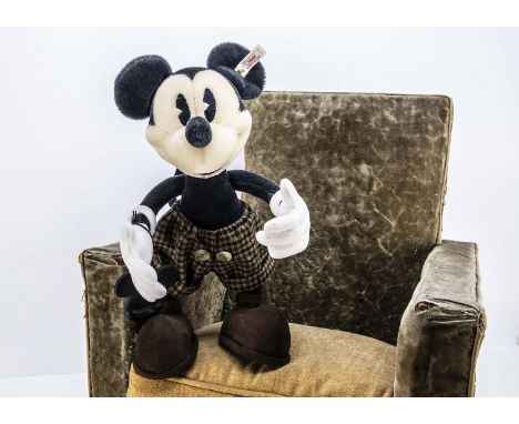 A Steiff limited edition replica of the 128 Walt Disney Mickey Mouse, especially outfitted by Donaldson for  La Maison de Don