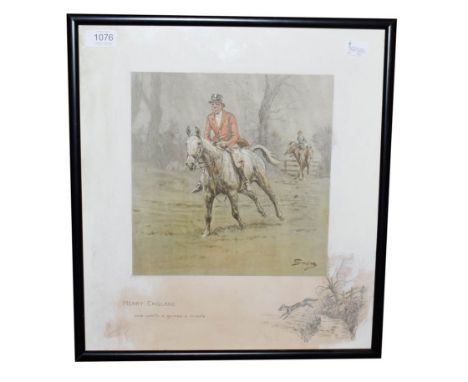 Charles Johnson Payne ''Snaffles'' (1884-1967) ''Merry England'' Signed, print with the Snaffles bit blind stamp, 27cm by 26.