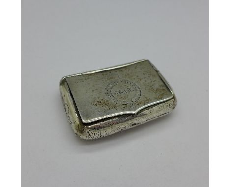 A George III silver snuff box, Birmingham 1819