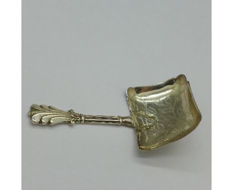 A William IV silver caddy spoon, George Unite, Birmingham 1836, a/f
