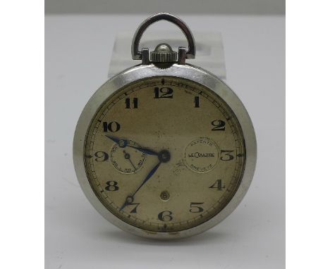 A LeCoultre pocket watch, sub-second dial at 9 o'clock