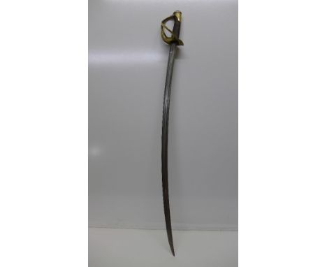 A 19th Century French sabre with 91cm curved blade, no scabbard