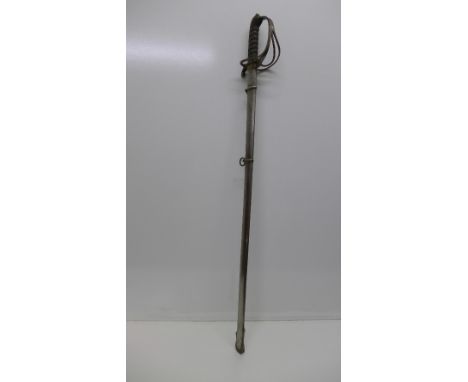 A Victorian 19th Century Royal Artillery sword with etched blade, with scabbard