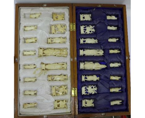 An ivory chess set and board