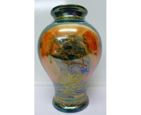 A Royal Worcester Crown Ware lustre vase, CW98, 27cm