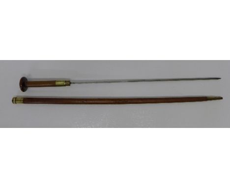 A late 19th Century officers swordstick/swagger stick, made in Hittadu, a/f