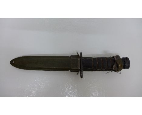 An American dagger bayonet with scabbard, the scabbard marked U.S.M8, BM Co.