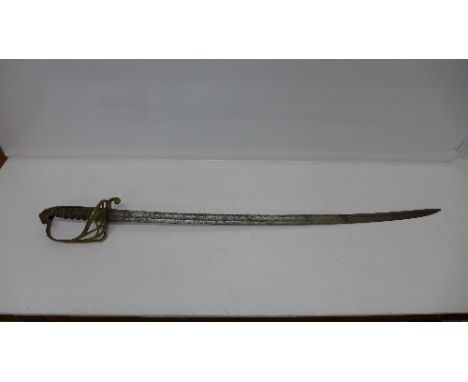 A Victorian sword, no scabbard, marked Band 33, a/f