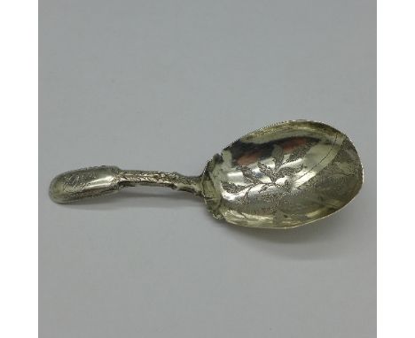 A George IV silver caddy spoon, Birmingham 1826, a/f