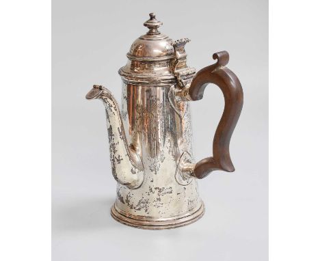 A George V Silver Coffee-Pot, by E. J. Haseler and C. Bill, Birmingham, 1920, in the George I-style, tapering cylindrical and