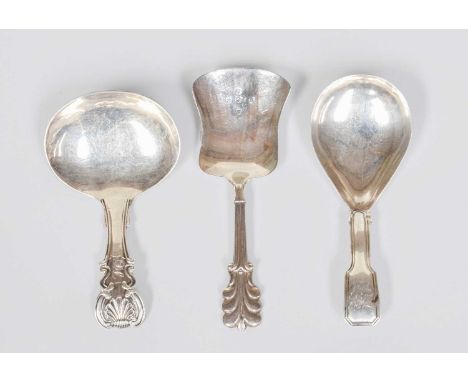 A George III Silver Caddy-Spoon, A George IV Silver Caddy-Spoon and a Victorian Silver Caddy-Spoon, The First by John Bettrid