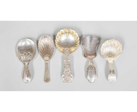 Three George V Silver Caddy-Spoons, One by Thomas Bradbury and Sons, Sheffield, 1917 and Two by Charles William Fletcher, She