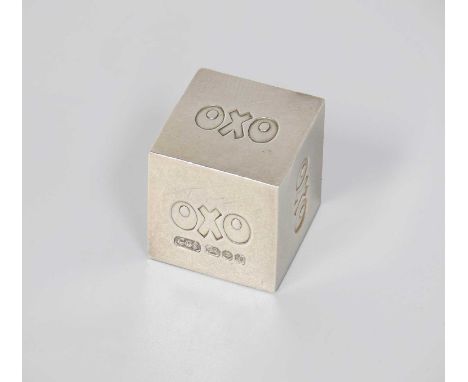 An Elizabeth II Silver Oxo Cube, by Consolidated Gold Silver Jewellery Ltd., London, 1978, each side engraved 'Oxo', 20mm squ