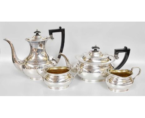 A Four-Piece Elizabeth II Silver Tea and Coffee-Service, by Da-mar Silverware, London, 1977, in the George III style, taperin