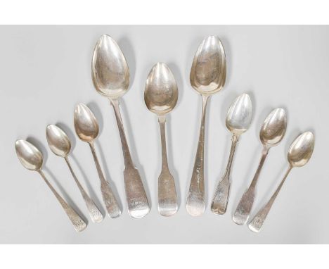 A Collection of George III and Later Silver Flatware, including a Fiddle pattern table-spoon, by Robert Keay, Perth, circa 18