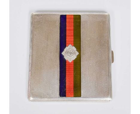 A George V Silver and Enamel Cigarette-Case, by Goldsmiths and Silversmiths Co. Ltd., Birmingham, 1935, oblong and with an en