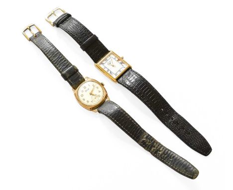 Two 9 Carat Gold Wristwatches, signed Rotary and Golay (2)